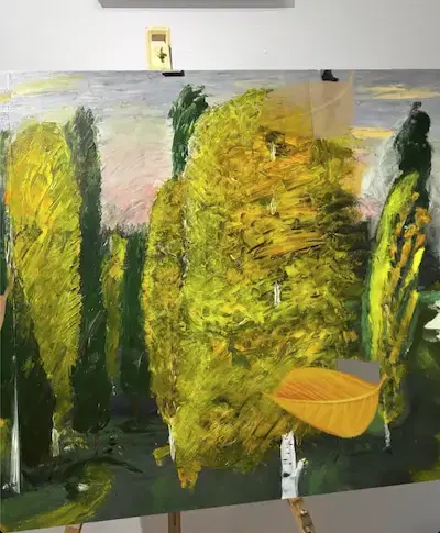 Not many people (on linkedin) know I like to paint π§βπ¨π¨ I enriched my older piece with particle effectπππ and outpainted with OpenAI DALL-E Open Ai π¦Ύπ§ π€