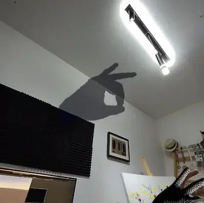 My right hand is a light source, left is making a bunny shape ππ°π Casting virtual shadows on real walls (and objects if you set up your env. correctly) π¦Ύ